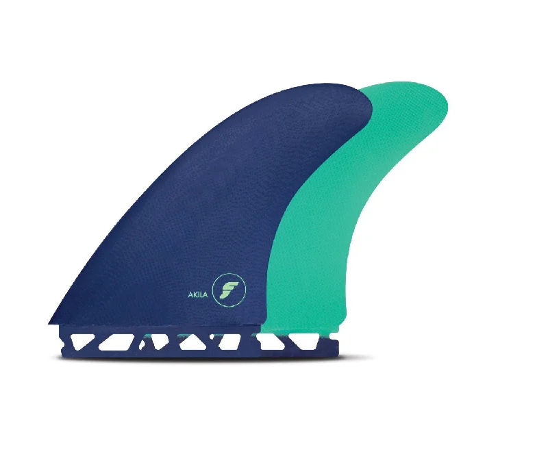 surf fins for pro-level surfing-Futures Akila Aipa Fiberglass Twin Fin Set-Purple/Mint