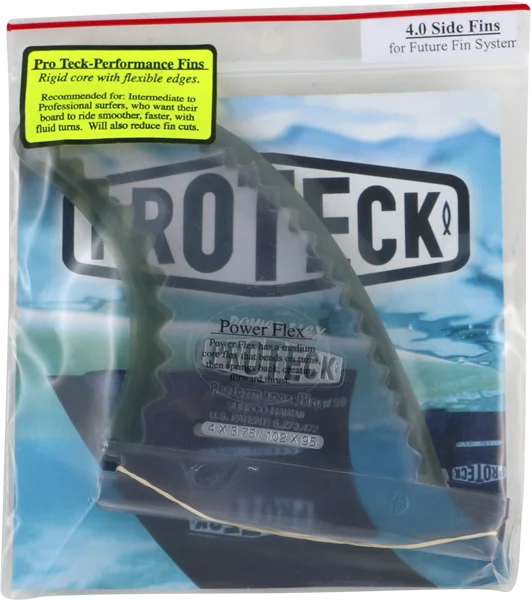 surfboard fins for quick turns-Proteck Pwr-Flex Ffs Side 4.0 Clear/Black Surfboard FIN  -  SET OF 2PCS