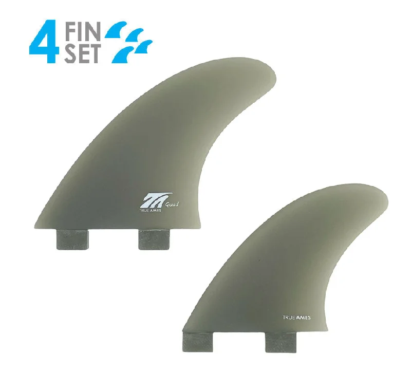 quad-fin setups for improved speed-True Ames FCS Fiberglass Quad Fin Set-Smoke