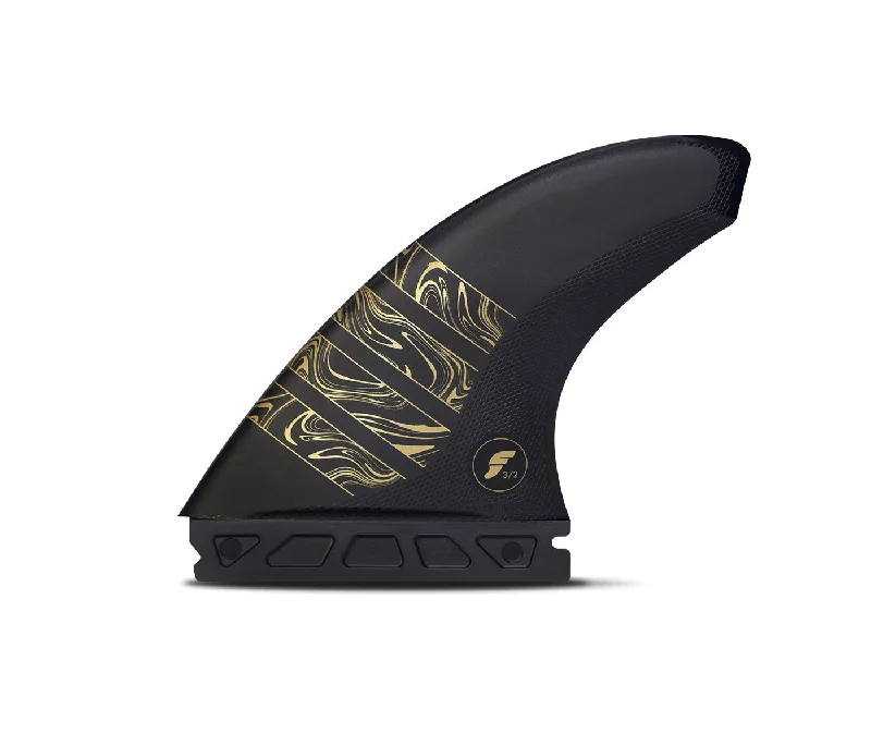 lightweight surfboard fins for speed-Futures Fins Vector 3/2 Alpha Thruster Fin Set Carbon-Gold M