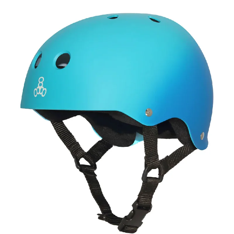 surfboards for noserides-Triple 8 Blue Fade Matte Helmet