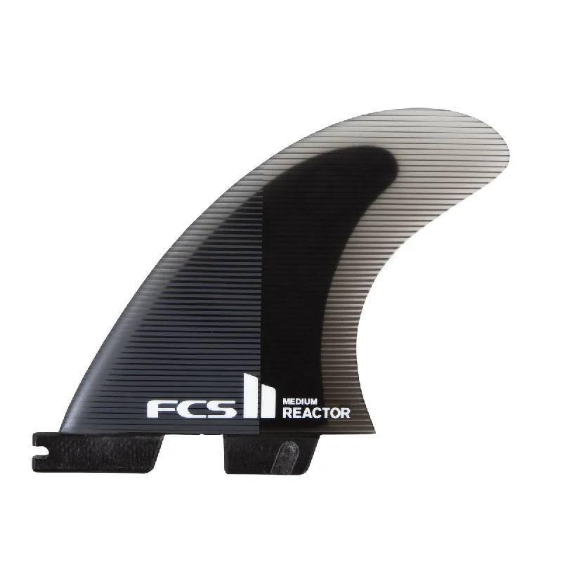 fin setups for advanced surfers-FCS Reactor PC Tri Fin Set-Charcoal/Black-Medium