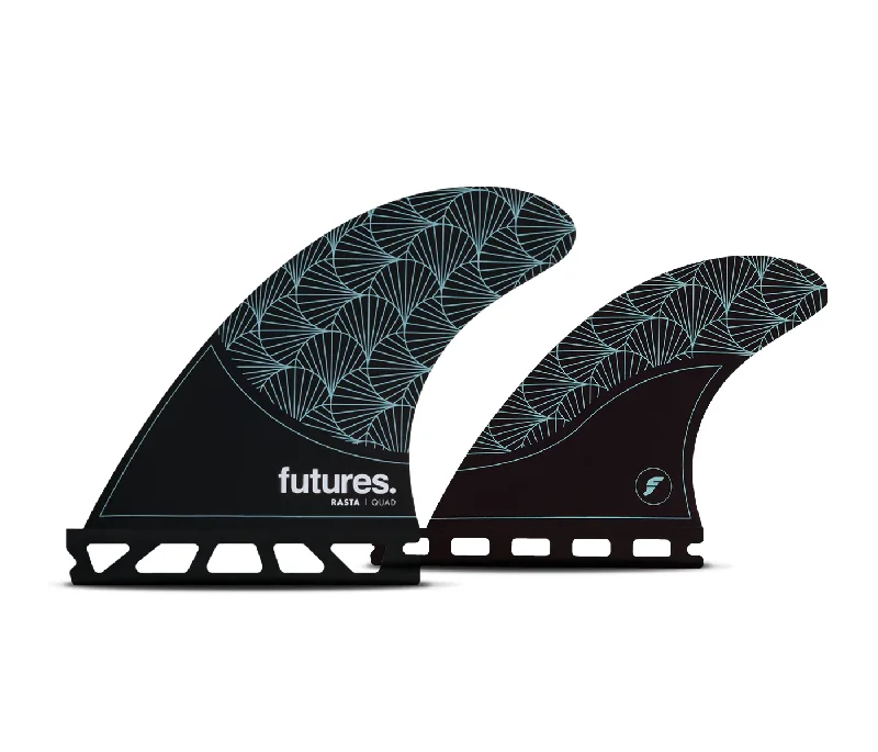 adjustable fin systems for surfboards-Futures Fins Rasta Honeycomb Quad Fin Black-Teal