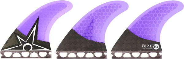 quad fins for surfboards-Kinetik Racing B.Irons Carbo Tune xs-S Ffs Purple Surfboard FIN  -  SET OF 3PCS