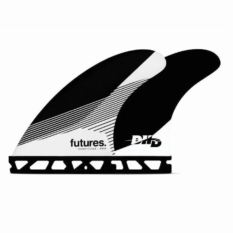 surf fins for consistent performance-Futures DHD Honeycomb Tri Fin Set-Black/White-Medium