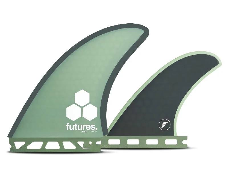 eco-friendly surfboard fins-Futures Al Merrick Honeycomb Twin Fin Set-Green/Gray