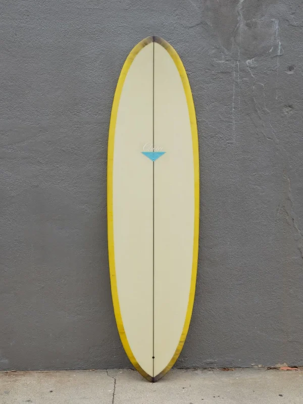 surfboards for fun in small waves-Rich Pavel Choice | 7'7” Egg Abstract Purple and Yellow Surfboard