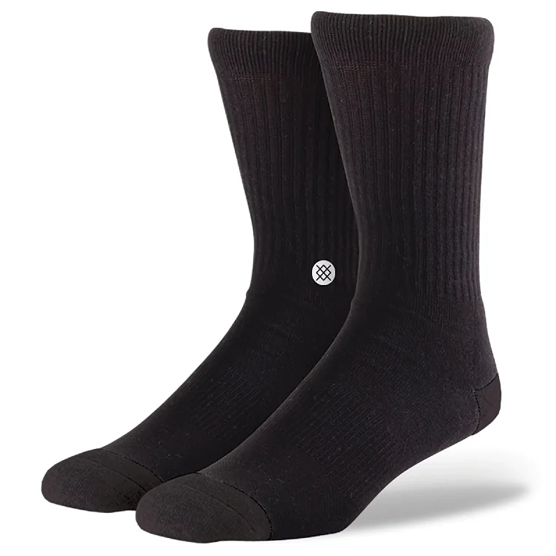 stylish surf wear for women-Stance Icon 3-Pack Men's Crew Socks - Black