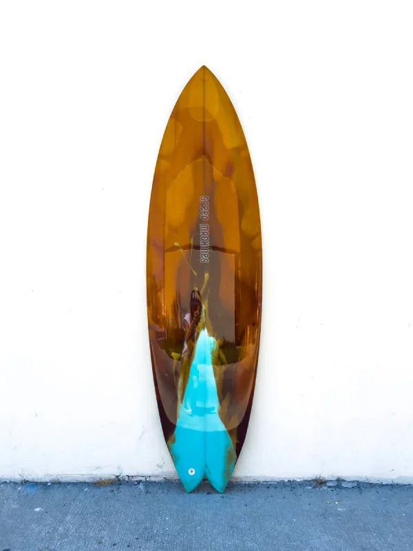 best surfboards for fast maneuvers-Nuevo Camino | 5'8” Talladega Twin Abstract Bronze Polished Surfboard