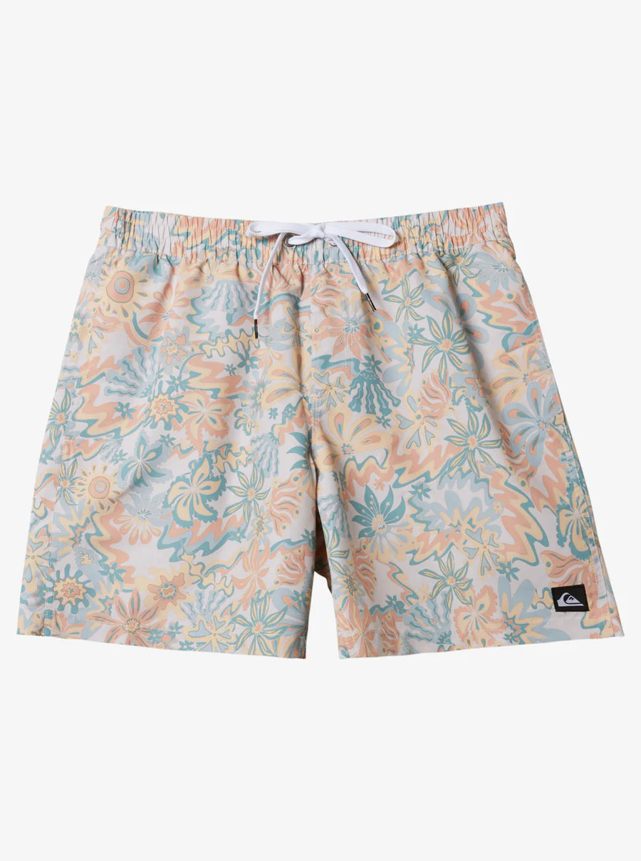 surf leggings for comfort-Quiksilver Men's Re-Mix 17" Swim Trunks