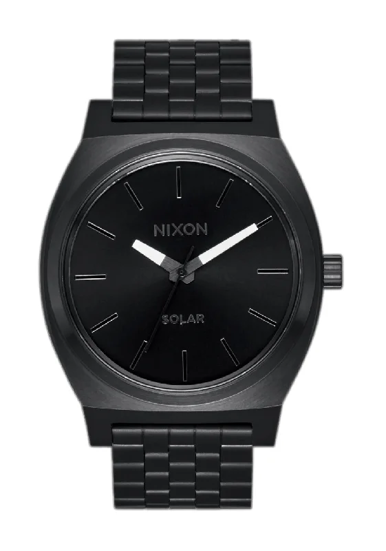 customizable surfboards for all styles-Nixon Time Teller Solar Watch Black and White