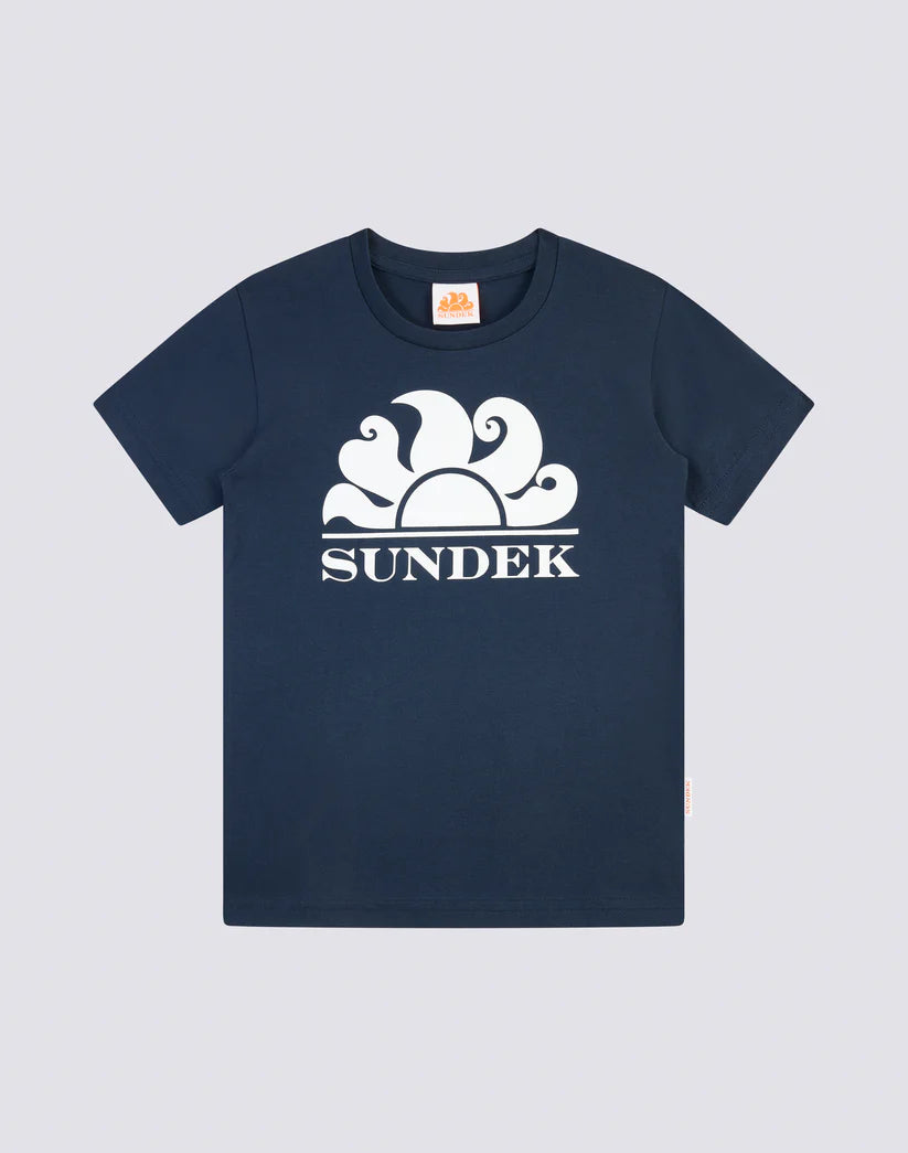 women’s surf bikinis-Sundek Boys Mini New Simeon Logo Short Sleeve T-Shirt