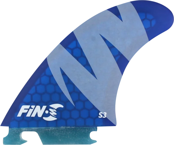 best fins for all-around surfing-Fin-S S-3 Honeycomb Blue 3 Fins Surfboard FIN  -  SET OF 3PCS