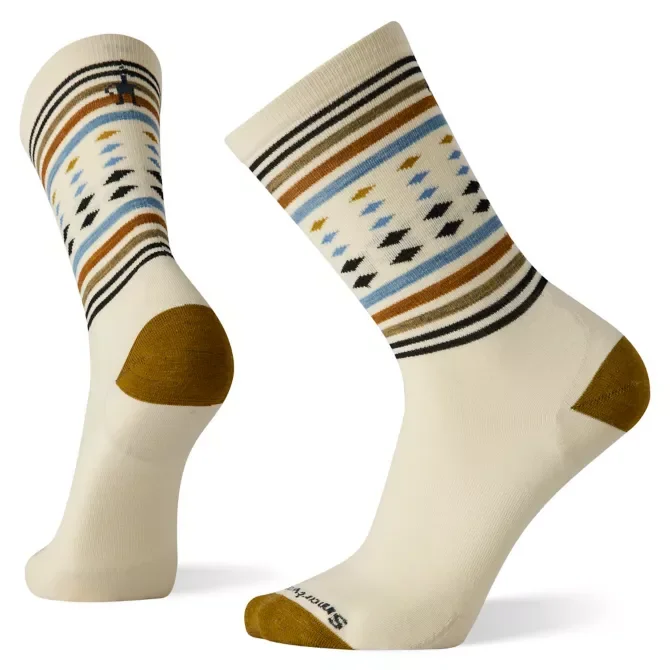 surf socks for warm weather-Everyday Classic Stripe Crew Socks - Natural