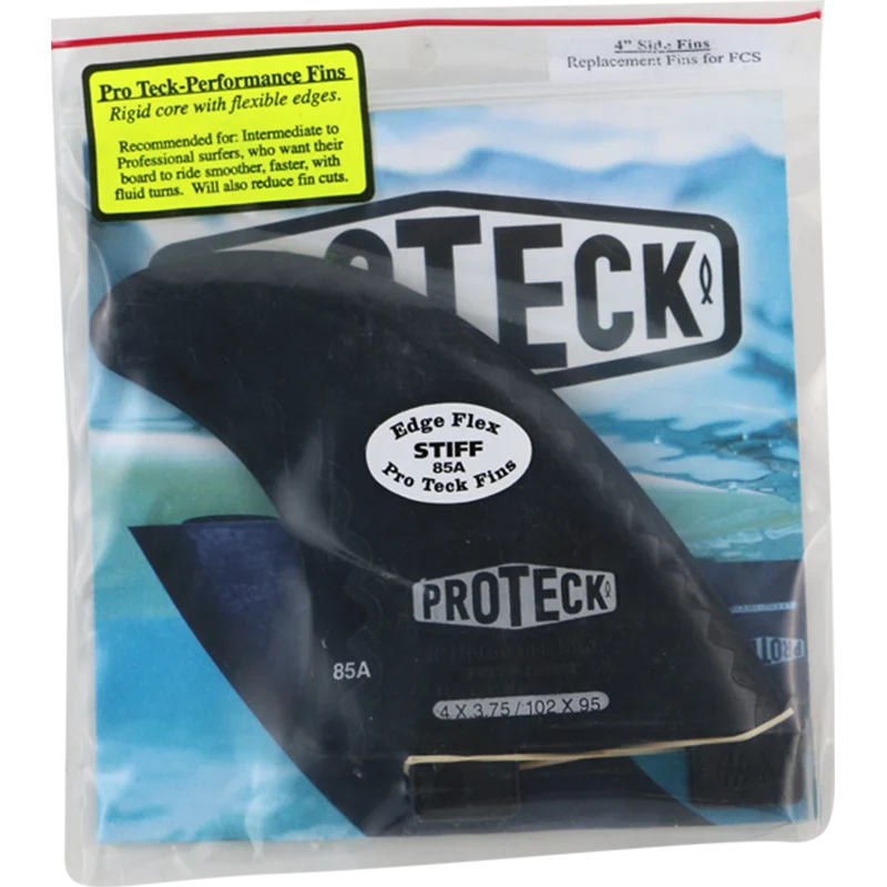 surfboard fins for lighter boards-Proteck Perform Fcs Side 4.0 Black Surfboard FIN  -  SET OF 2PCS