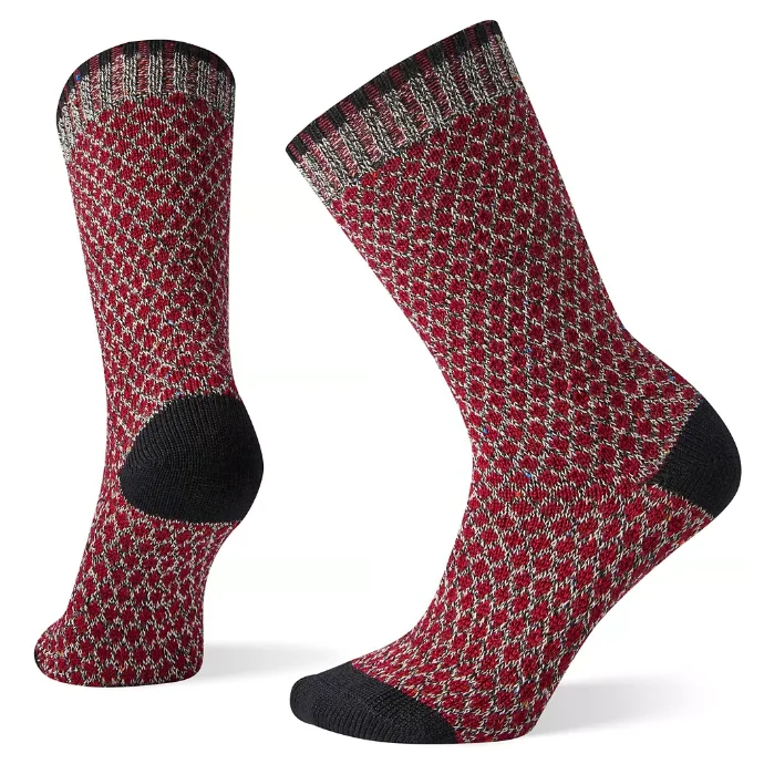 lightweight surf jackets-Women's Everyday Popcorn Polka Dot Crew Socks - Black-Tibetan Red