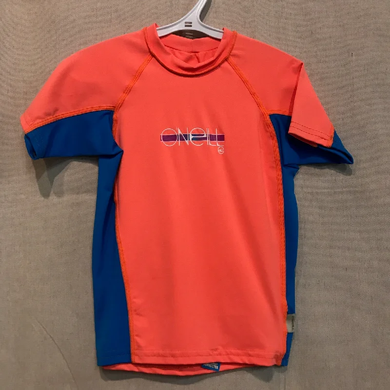 Youth Girls Rashies O'Neill 4175 Skins S/S Crew AQ1-Papaya/Sky/Papaya