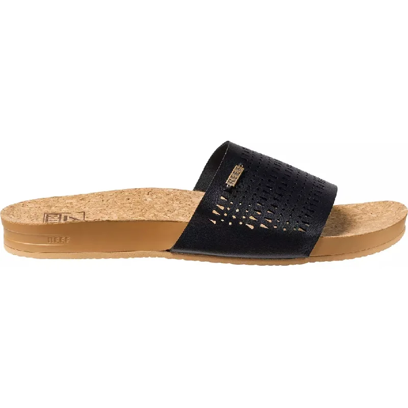 surfboards for versatile use in different conditions-Reef Cushion Scout Perf Sandal Black/Tan