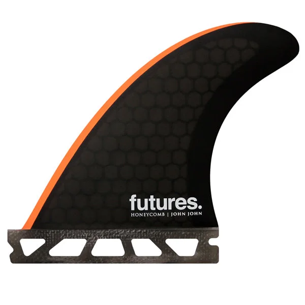 surf fins for tighter turns-Futures John John Honeycomb Tri Fin Set-Neon Orange-X-Small