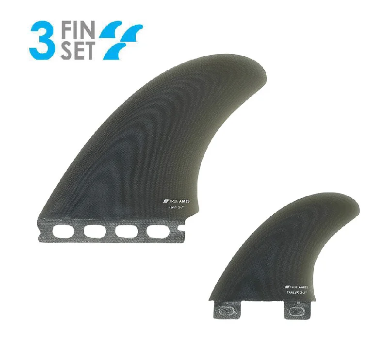 surfboard fins with optimal flex-True Ames High Pro Twin + Trailer Futures/FCS Fin Set-Smoke