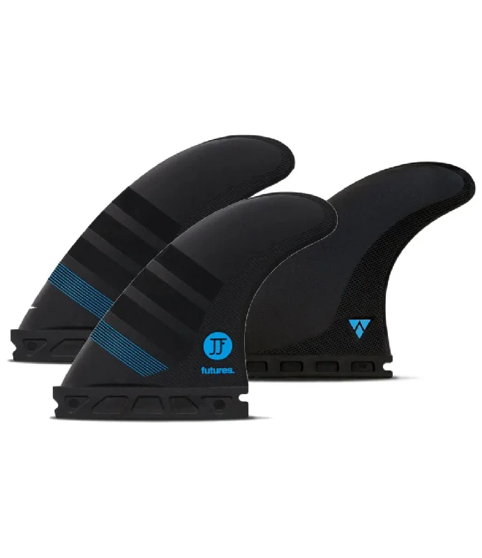 surfboard fins for greater power-Futures Fins JJ-2 Alpha Thruster Fin Set Carbon-Blue S