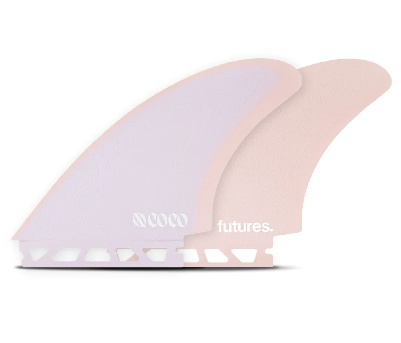 flexible surfboard fins for better turns-Futures Fins XO By Coco Fiberglass Keel Fin Set Purple Small