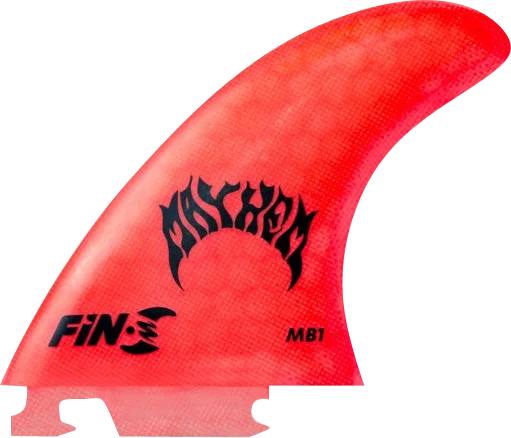 surfboard fins for smooth carving-Fin-S Mb-1 Honeycomb Neon Red 3 Fins Surfboard FIN  -  SET OF 3PCS