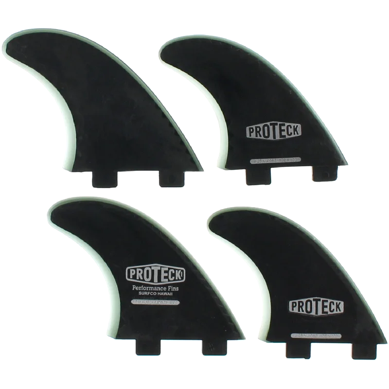 surf fins for greater wave control-Proteck Perform Fcs Quad 4.5+4.25 Black Surfboard FIN  -  SET OF 4PCS