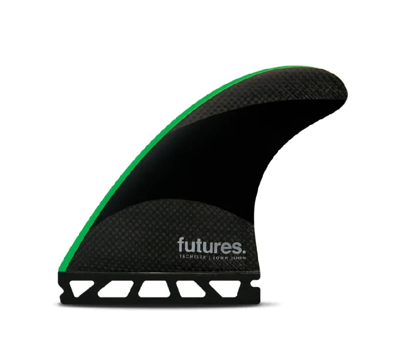 surfboards for easy paddling-Futures JJ Med. Techflex Thruster Blk/Green