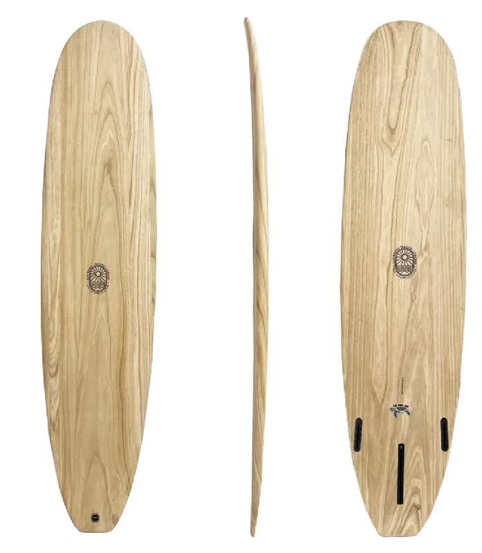 surfboards for beach breaks-8'0 The Baby Log Mini Longboard – Paulownia