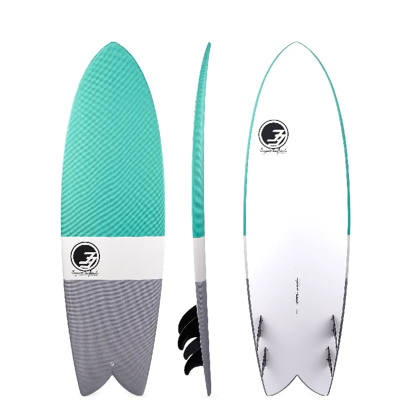 eco-friendly surfboards-6' Retro Fish Surfboard Aqua Dip (Hybrid Epoxy Softtop)