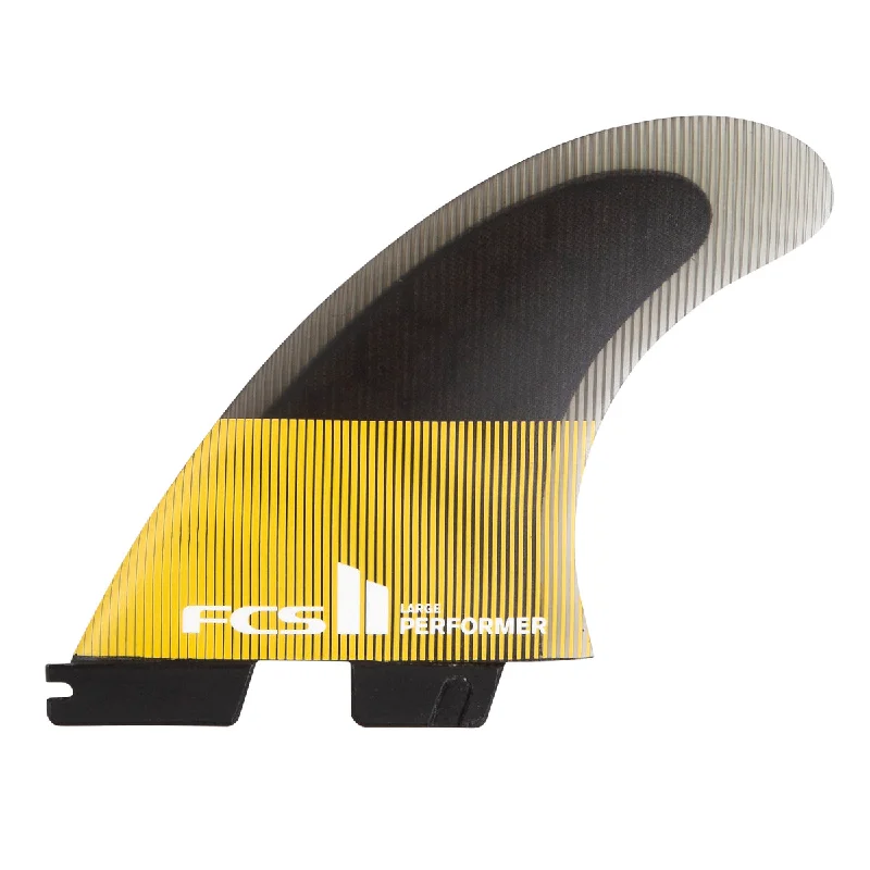 surfboard fins for better paddle power-FCS Performer PC Tri Fin Set-Mango-Medium