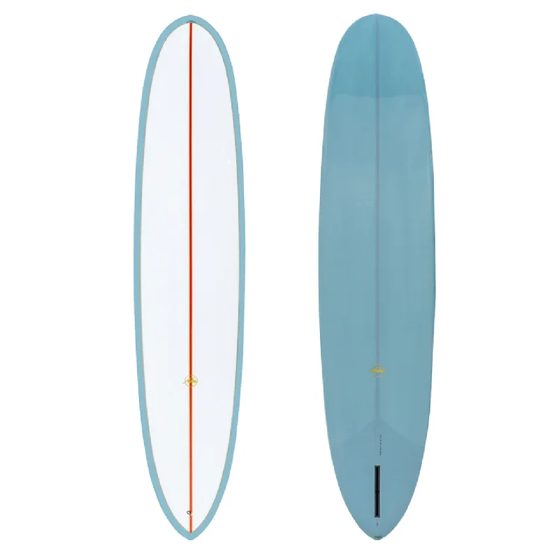 lightweight surfboards for easy handling-ALOHA PINTAIL NOSE RIDER PU GREY/BLUE 9'4" 2023