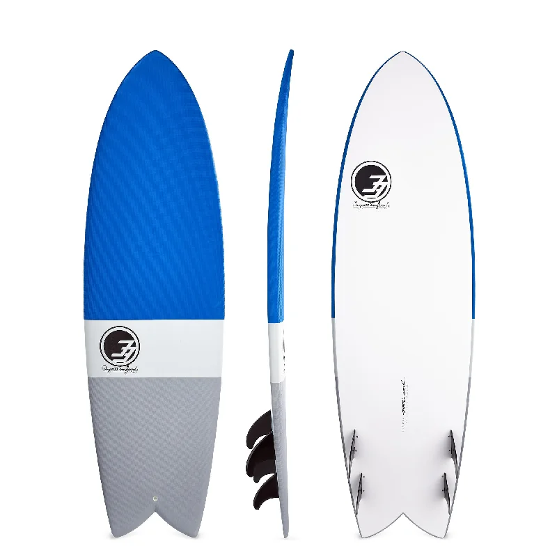 performance surfboards for professionals-6' Retro Fish Surfboard Blue Dip (Hybrid Epoxy Softtop)