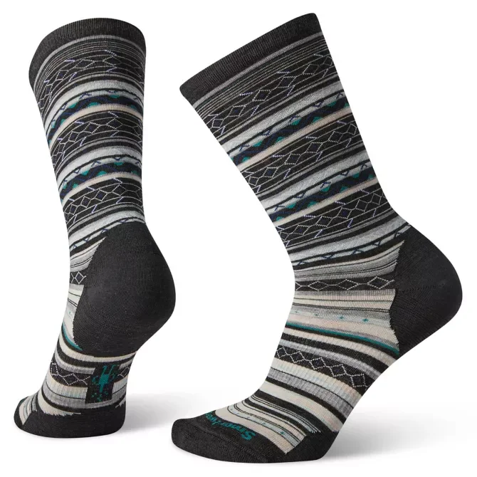 breathable surfwear for hot weather-Women's Everyday Zig Zag Valley Crew Socks - Charcoal Heather