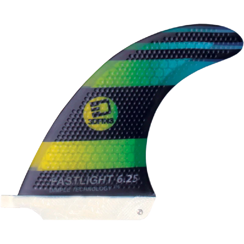 surf fins for pro-level surfing-3D Fastlight Single Fin 6.25" Black/Green Fade Surfboard FIN  -  1 SINGLE FIN