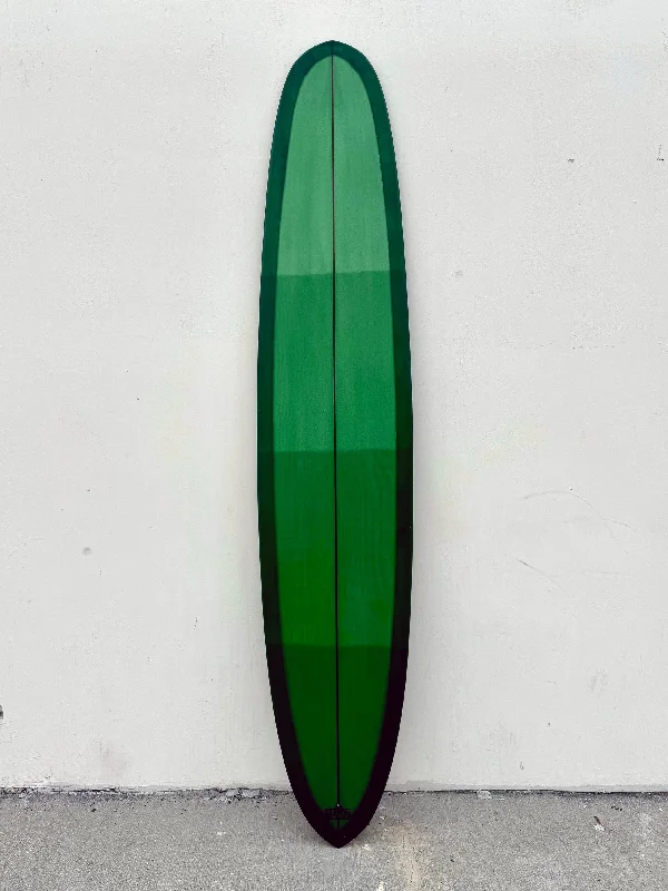 longboard surfboards for cruising-Kris Hall | 9'6" Jazz Pin Moss Green Fade Longboard