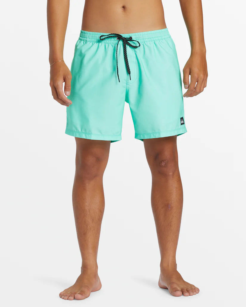 surf socks for warm weather-Quiksilver Men's Everyday Solid Volley 15" Swim Shorts