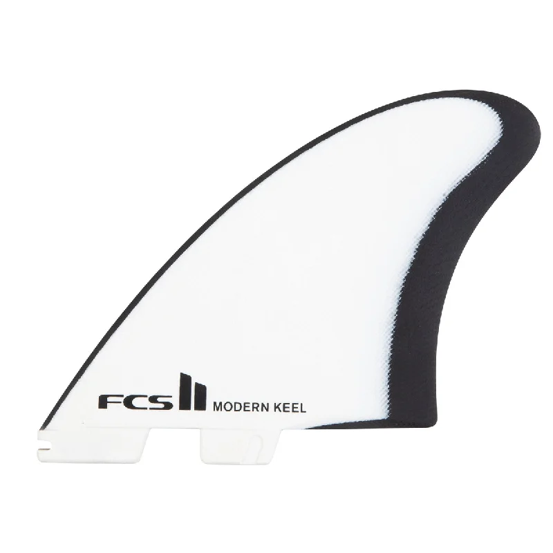 flexible surfboard fins for better turns-FCS II JS Modern Keel PG Twin Fin Set-White/Black-X-Large