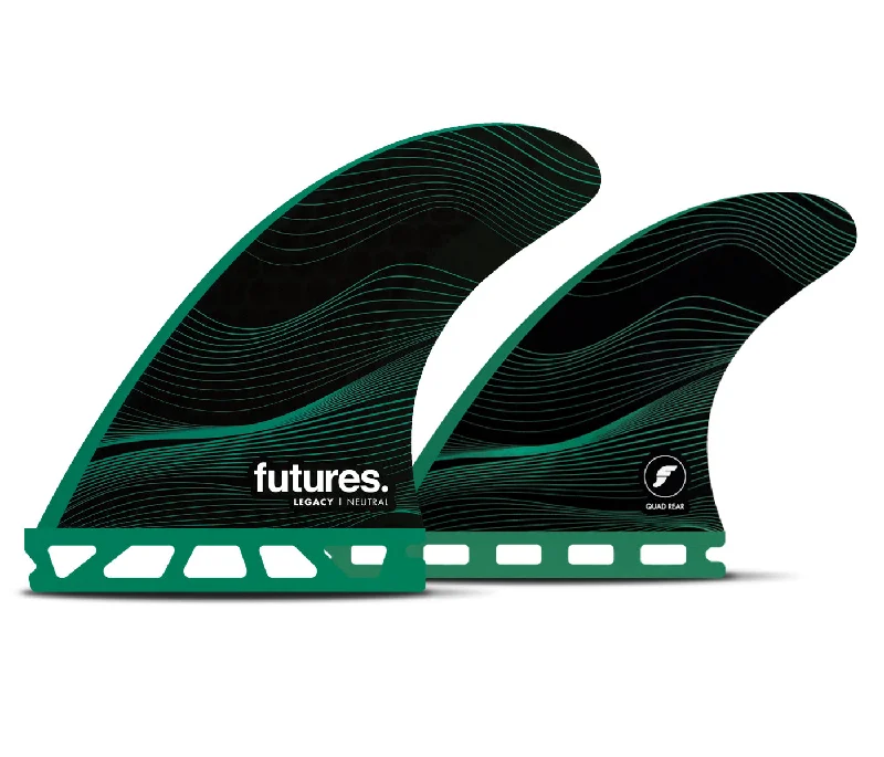 high-quality fins for expert riders-Futures F6 Legacy Quad Fin Set-Green-Medium