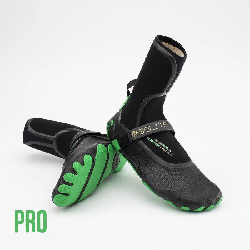 Booties 3mm SOLITE Custom Pro 2.0 (Black/Green) Includes Heat Booster Socks