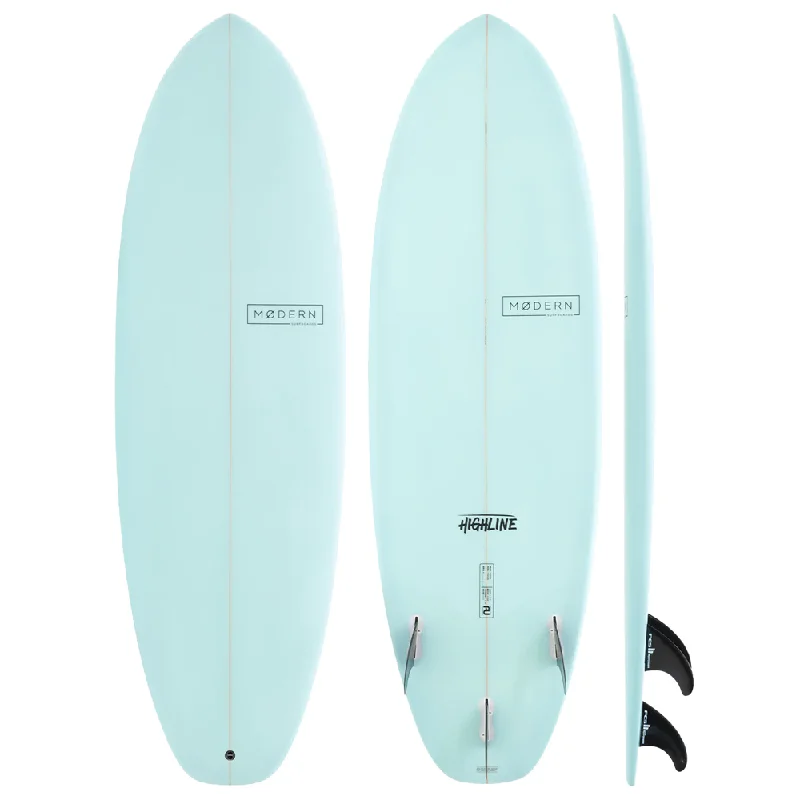 short surfboards for advanced surfers-MODERN HIGHLINE 6'8" PU SEA GREEN