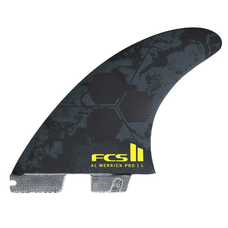 durable fins for all surf conditions-FCS Al Merrick PG Tri Fin Set-Black-Medium