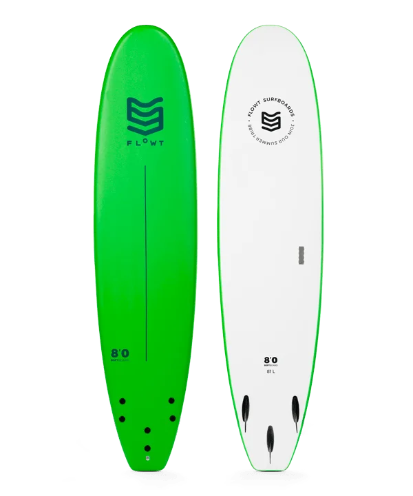 best surfboards for intermediate surfers-Flowt Standard Soft Top 8'0"-Green