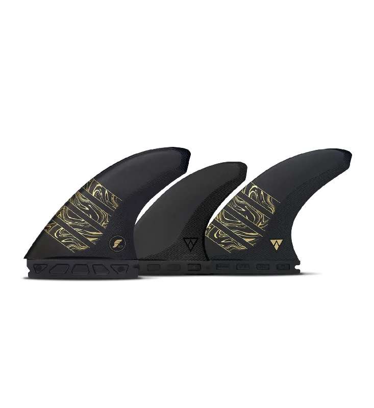 surfboard fins for maximum hold-Futures Fins Vector 3/2 Alpha 5-Fin Set Carbon-Gold M