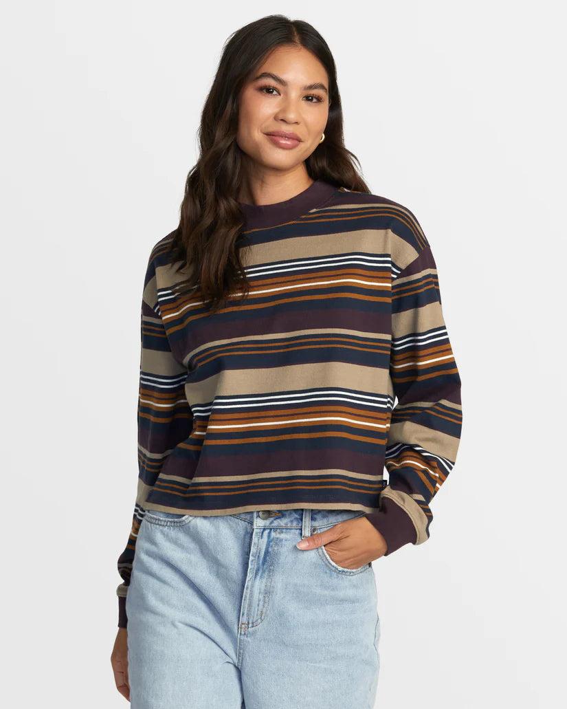 comfortable surf sweatshirts-RVCA Womens Kinney Long Sleeve