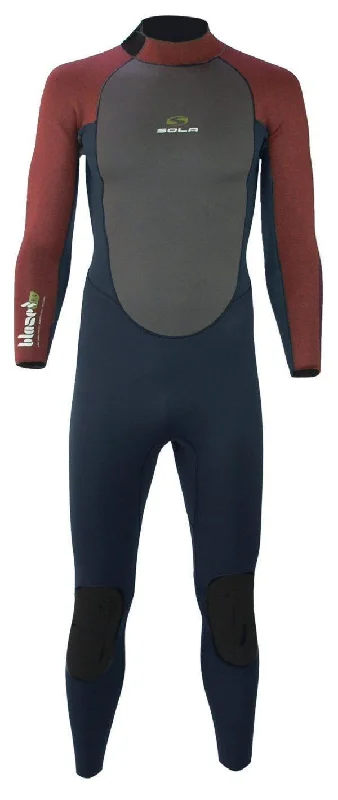 Sola Blaze Mens 5/4 Wetsuit Grey / Burgundy Melange