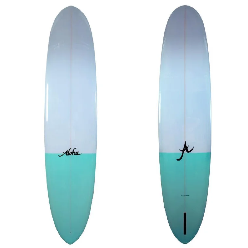 best surfboards for women-ALOHA PINTAIL NOSE RIDER 9'1" PU AQUA