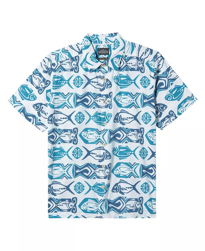 stylish surf rash guards-Quiksilver Mens Waterman Band O Fish Short Sleeve Shirt