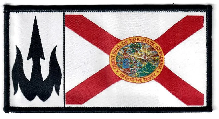 surfboards for shallow water-WBZ Florida Flag Patch 4.75" x 2.5"